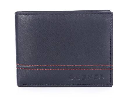 J Jones Men's navy blue wallet with red thread