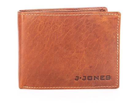 Men's horizontal brown leather wallet RFID J Jones